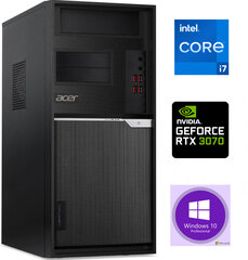 Стационарный компьютер ACER Veriton i7-11700 8GB 1TB SSD 1TB HDD RTX 3070 8GB Windows 10 цена и информация | Стационарные компьютеры | pigu.lt