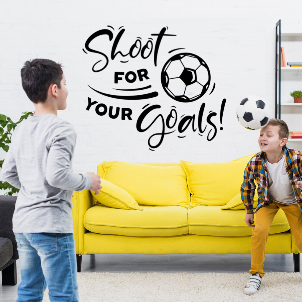 Shoot for your goals Šaudykite siekdami savo tikslų Futbolas Sienų lipdukai Berniukų Freska Tapetai Svetainės freskos Lipdukai Plakatai Vinilo plakatai berniukui Lipdukai Virtuvės dekoras Meno priedai Sienos lipdukai Paauglių miegamieji Sporto salė цена и информация | Interjero lipdukai | pigu.lt