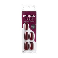 Накладные ногти imPRESS Press-On Manicure Bare But Butter Short Nails Winery in NYC, 30 шт., размер M цена и информация | Средства для маникюра и педикюра | pigu.lt