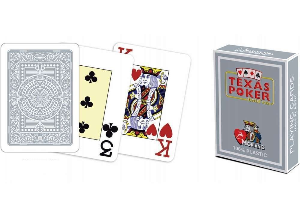 Žaidimo kortos Modiano Texas Poker Hold Em, pilkos kaina ir informacija | Azartiniai žaidimai, pokeris | pigu.lt