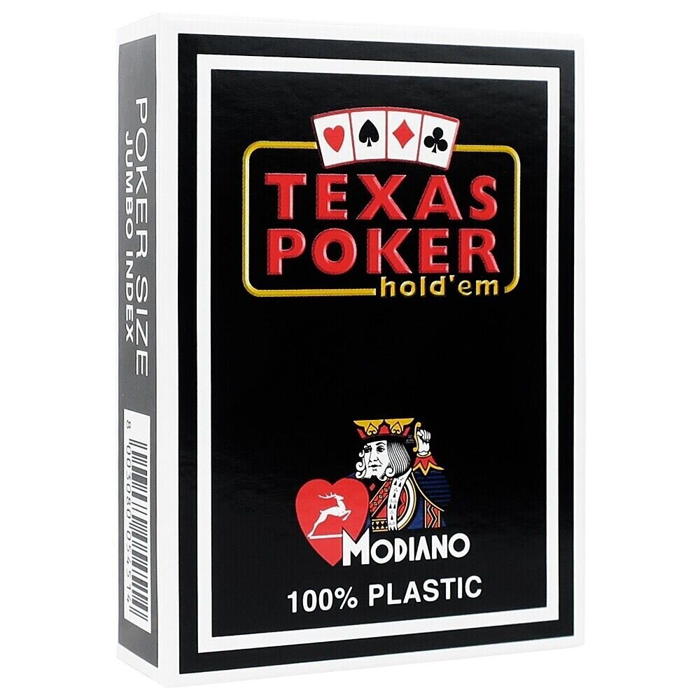 Игральные карты Modiano Texas Poker Hold Em, чёрные цена | pigu.lt