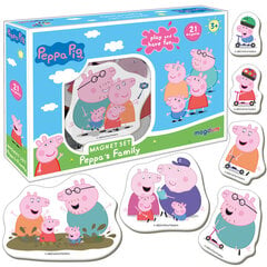 Magnetinių lipdukų rinkinys Peppa Pig Family, 21 vnt. kaina ir informacija | Lavinamieji žaislai | pigu.lt