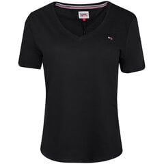 Женская футболка Tommy Hilfiger Short Sleeve T-Shirt UW0UW04873BDS 545667895, черный цена и информация | Женские футболки | pigu.lt