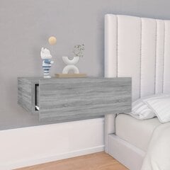 vidaXL Pakabinamas naktinis staliukas, pilkas, 40x30x15cm, mediena kaina ir informacija | Spintelės prie lovos | pigu.lt