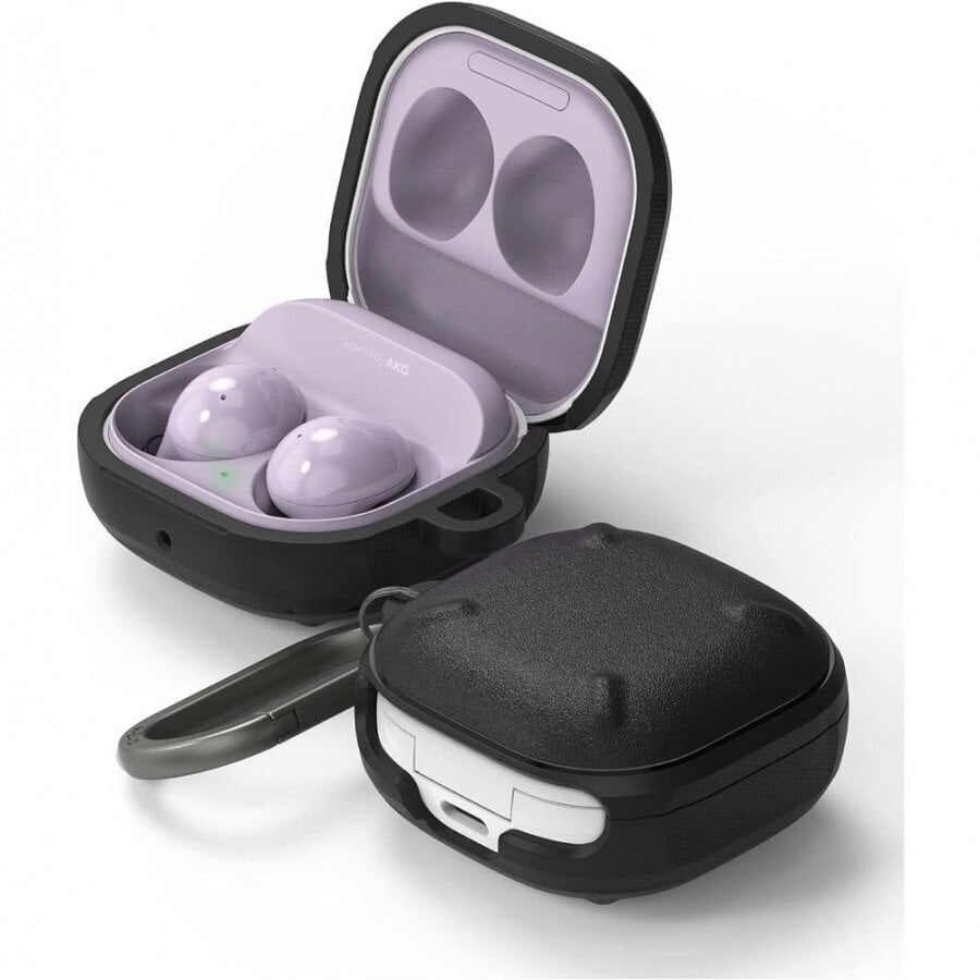 Ringke Hinge Case tvirtas apsauginis dėklas, skirtas „Samsung Galaxy Buds Live 2 PRO / 2 / LIVE / PRO, juodas kaina ir informacija | Ausinės | pigu.lt