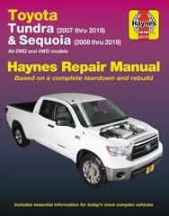 Toyota Tundra 2007 Thru 2019 and Sequoia 2008 Thru 2019 Haynes Repair Manual: All 2wd and 4WD Models цена и информация | Путеводители, путешествия | pigu.lt