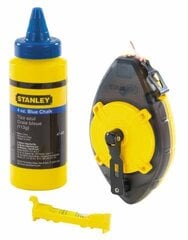  Разметочная линия 30 м Stanley PowerWinder + мел 115 г + струнный спиртовой уровень (47-465) цена и информация | Рубанки | pigu.lt