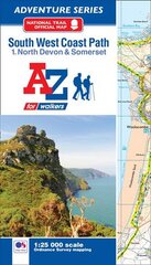 SW Coast Path North Devon & Somerset Adventure Atlas 3rd edition цена и информация | Путеводители, путешествия | pigu.lt