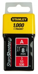 Kabės Stanley 1-TRA205T, 8mm 1000vnt A-tipas kaina ir informacija | Mechaniniai įrankiai | pigu.lt