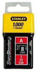 Kabės Stanley 10mm 1000vnt A-tipas 1-TRA206T kaina ir informacija | Mechaniniai įrankiai | pigu.lt