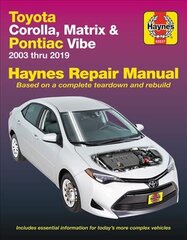 Toyota Corolla, Matrix & Pontiac Vibe 2003 Thru 2019 Haynes Repair Manual: 2003 Thru 2019 - Based on a Complete Teardown and Rebuild цена и информация | Путеводители, путешествия | pigu.lt