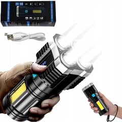 Многофункциональный перезаряжаемый военный тактический фонарь USB 5 LED цена и информация | Фонари и прожекторы | pigu.lt