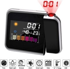 Orų stoties laikrodis su LED projektoriumi kaina ir informacija | Meteorologinės stotelės, termometrai | pigu.lt