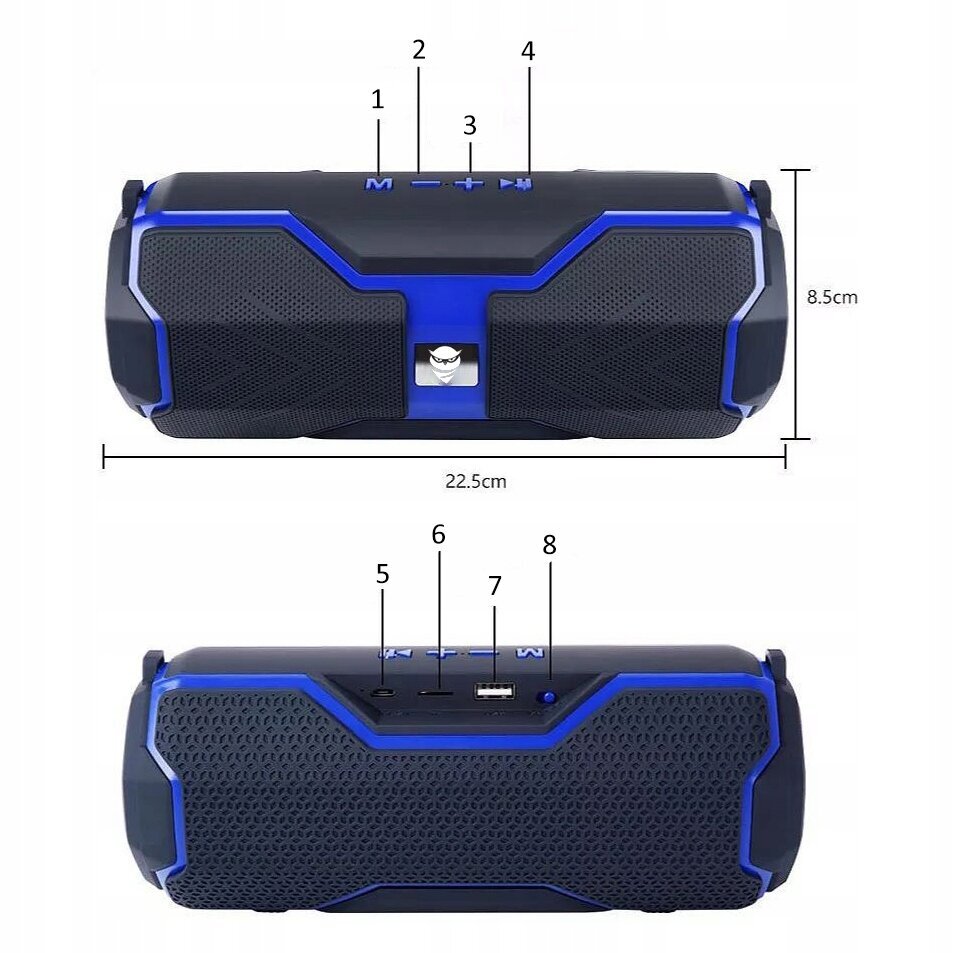 Boombox Tuba TG027, juoda/mėlyna kaina ir informacija | Garso kolonėlės | pigu.lt