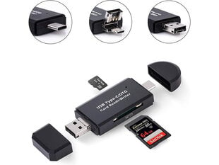 USB OTG адаптер, 3в1 цена и информация | Адаптеры, USB-разветвители | pigu.lt