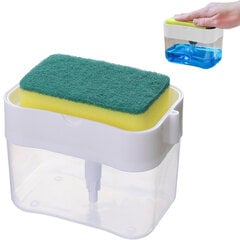 Дозатор жидкого мыла для кухонных губок, держатель 2в1 цена и информация | Инвентарь для уборки и принадлежности | pigu.lt