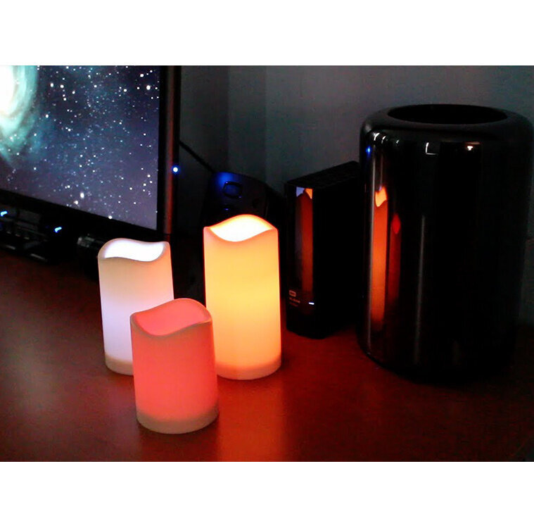RGB LED žvakės, 3 vnt. kaina ir informacija | Interjero detalės | pigu.lt
