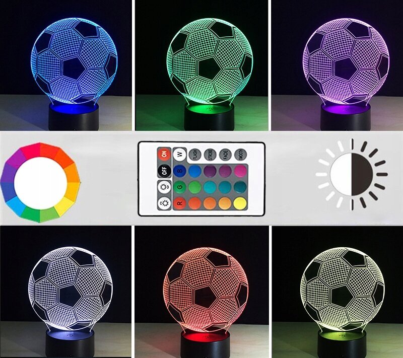 Naktinė lempa vaikams - stalo lempa futbolo kamuolys kaina ir informacija | Vaikiški šviestuvai | pigu.lt
