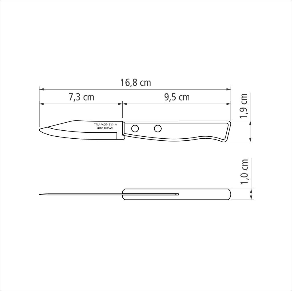 Tramontina Tradicional vaisių ir daržovių peilis, 7,62 cm цена и информация | Peiliai ir jų priedai | pigu.lt