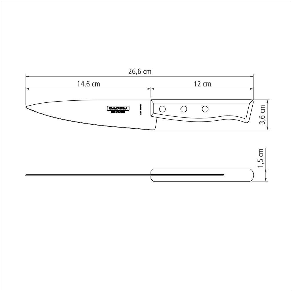 Tramontina Tradicional virėjo peilis, 15,24 cm kaina ir informacija | Peiliai ir jų priedai | pigu.lt