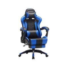 Игровое кресло с подставкой для ног Black-Blue цена и информация | Офисные кресла | pigu.lt