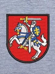 Pilki polo marškinėliai su Vyčio antsiuvu ir Lietuva kaina ir informacija | Lietuviška sirgalių atributika | pigu.lt