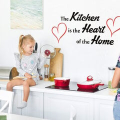 Kitchen is the heart of the home, наклейка на стену, цитата для кухни, декор для дома цена и информация | Интерьерные наклейки | pigu.lt