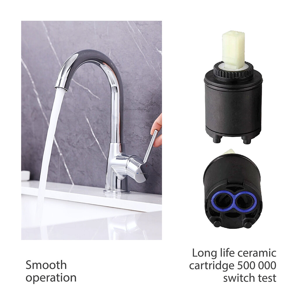 Vandens maišytuvas HOGART ALTO L virtuvės ir vonios kriauklei, vienos svirties maišytuvas, 360° pasukamas snapelis kaina ir informacija | Vandens maišytuvai | pigu.lt