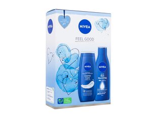 Rinkinys Nivea feel good: kūno losjonas, 250ml + dušo želė, 250ml kaina ir informacija | Dušo želė, aliejai | pigu.lt