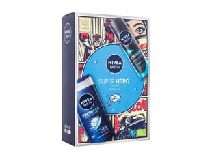 Rinkinys vyrams Nivea Men Super Hero: dušo želė, 250 ml + purškiamas dezodorantas, 150 ml kaina ir informacija | Dušo želė, aliejai | pigu.lt