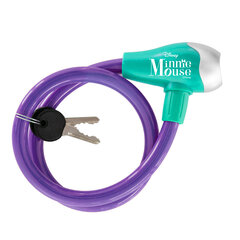 Dviračio užraktas Minnie, 12x650 mm, violetinis kaina ir informacija | Užraktai dviračiams | pigu.lt