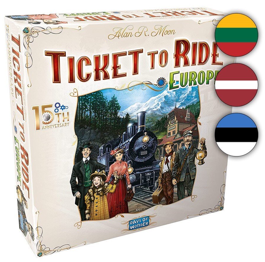 Stalo žaidimas Ticket to Ride Europe 15th Anniversary, LT, LV, EE kaina |  pigu.lt