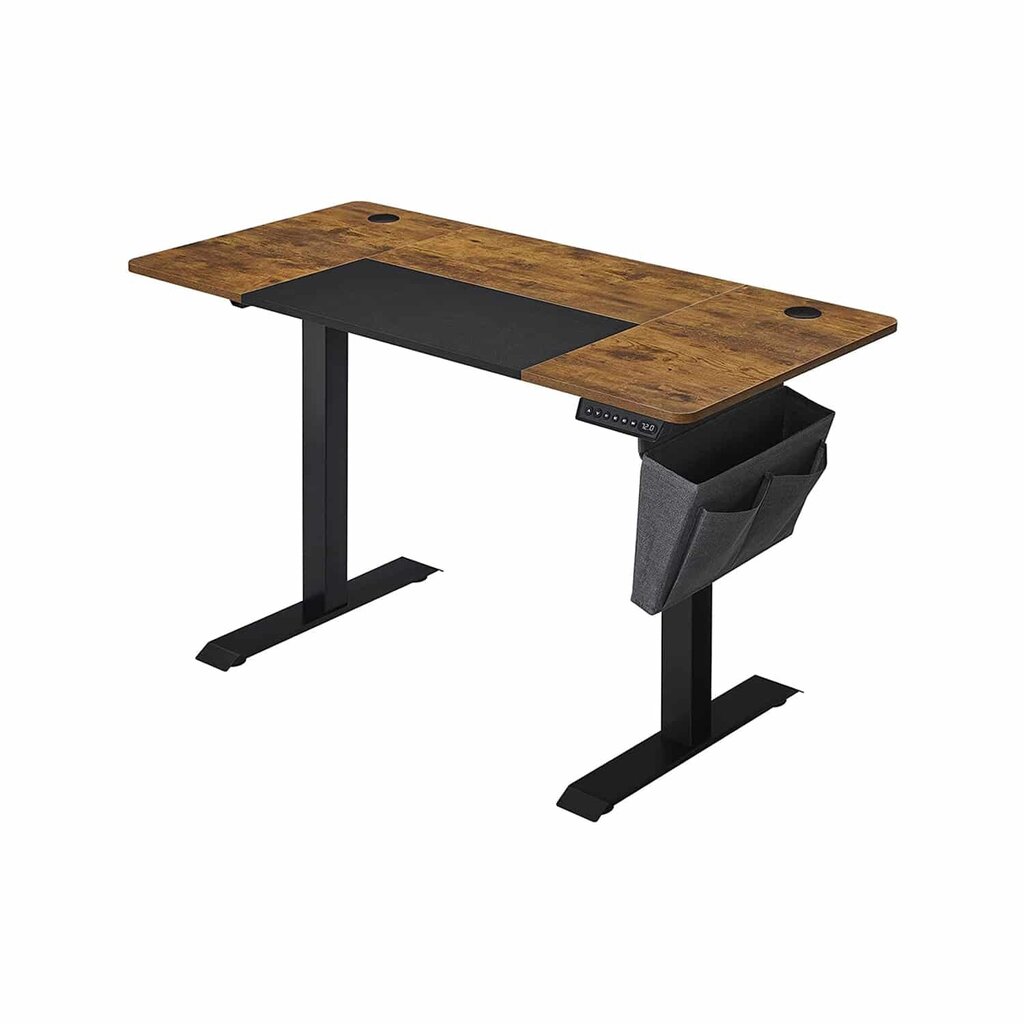 Reguliuojamo aukščio stalas vintažinis rudas juodas цена и информация | Kompiuteriniai, rašomieji stalai | pigu.lt