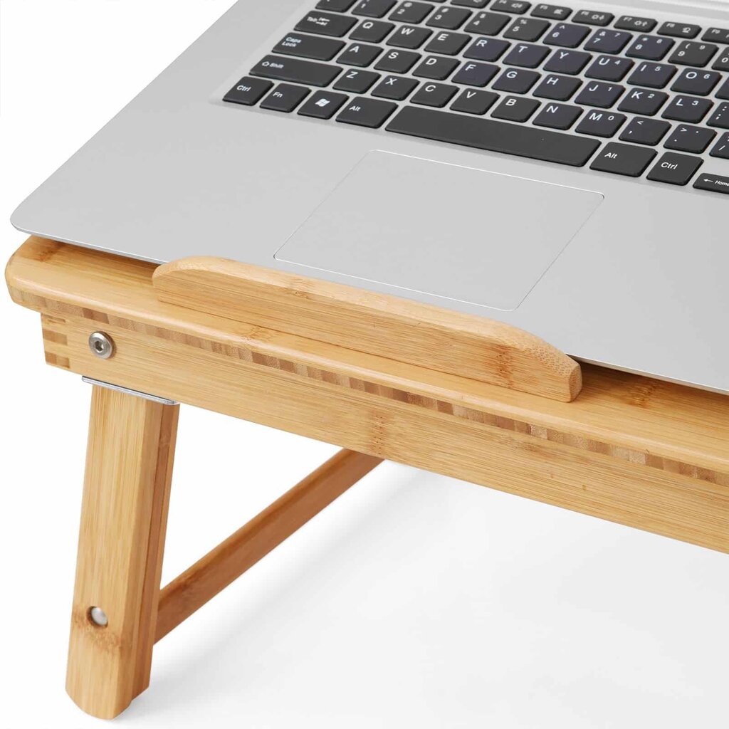 Bambuko aukščio reguliuojamas nešiojamojo kompiuterio stalas kaina ir informacija | Kompiuteriniai, rašomieji stalai | pigu.lt