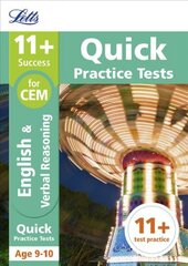 11plus Verbal Reasoning Quick Practice Tests Age 9-10 (Year 5): For the Cem Tests, Age 9-10, 11plus Verbal Reasoning Quick Practice Tests Age 9-10 for the CEM tests kaina ir informacija | Knygos paaugliams ir jaunimui | pigu.lt