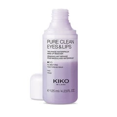 Двухфазная жидкость для снятия макияжа с глаз и губ Kiko Milano Pure Clean Eyes & Lips 125мл цена и информация | Средства для очищения лица | pigu.lt
