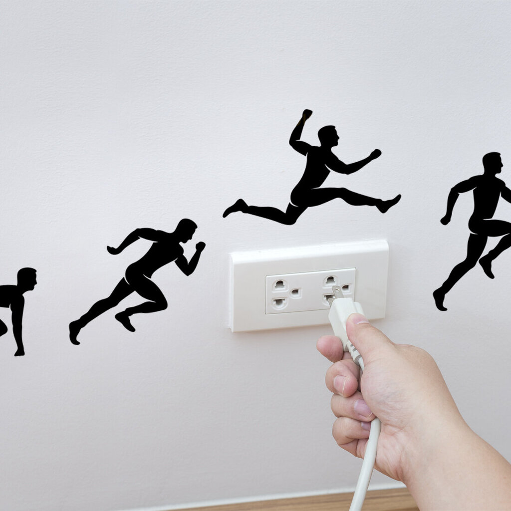 Bėgimo atletų motyvacinis lipdukas ant sienos išeinantis lipdukas svetainės darželio koridoriui kaina ir informacija | Interjero lipdukai | pigu.lt