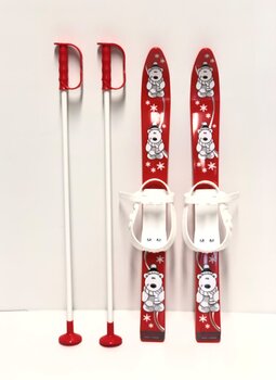 Детские лыжи, комплект, лыжи длинной 70 см, цвет: красный  (6081) 5339 цена и информация | Горные лыжи | pigu.lt