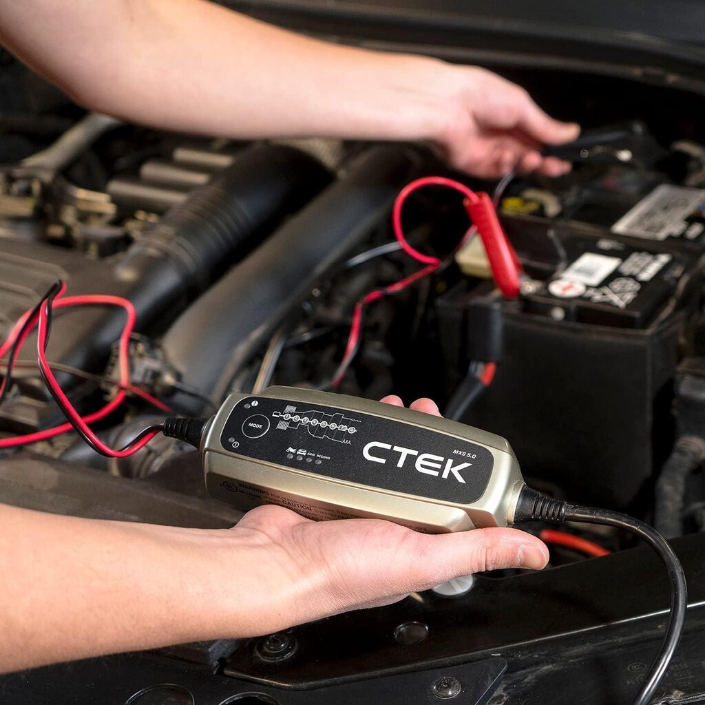 "CTEK MXS 5.0" akumuliatoriaus įkroviklis su automatiniu temperatūros kompensavimu, 12 V, 5,0 A, ES kištukas kaina ir informacija | Akumuliatorių krovikliai | pigu.lt
