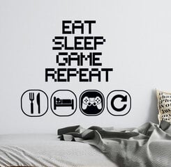Наклейки на стены, игровые наклейки для спальни мальчиков, Eat Sleep Game цена и информация | Интерьерные наклейки | pigu.lt