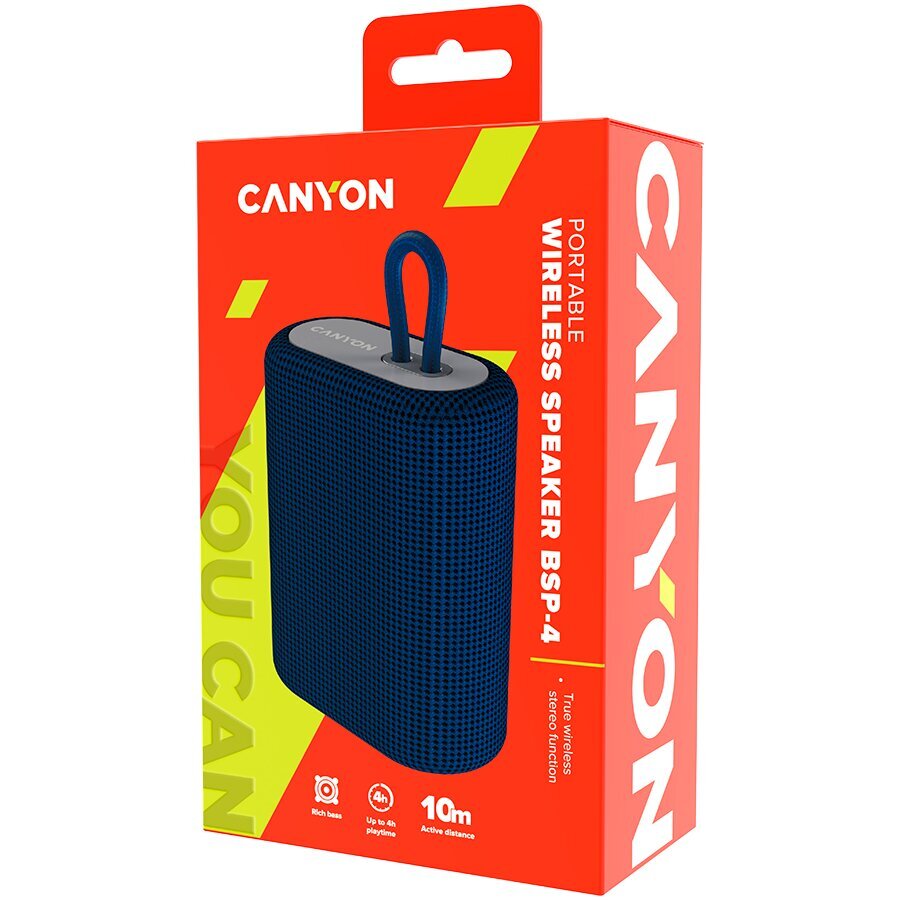 Canyon BSP-4 Blue CNE-CBTSP4BL kaina ir informacija | Garso kolonėlės | pigu.lt