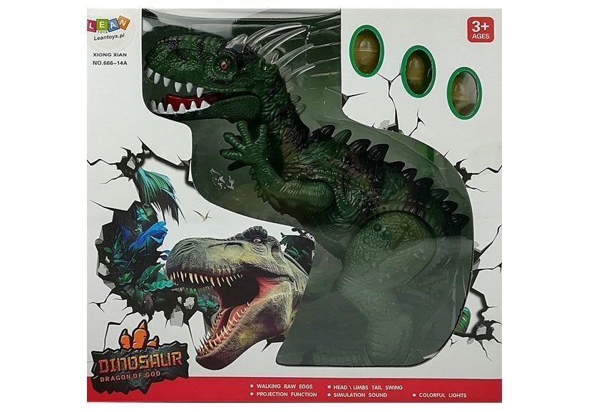 Žaislinis dinozauras LeanToys, žalias kaina ir informacija | Žaislai berniukams | pigu.lt