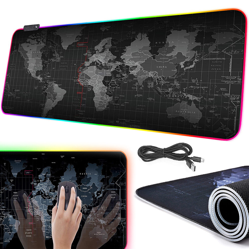 XXL žaidimų pelės kilimėlis su RGB apšvietimu 80x30 cm цена и информация | Pelės | pigu.lt