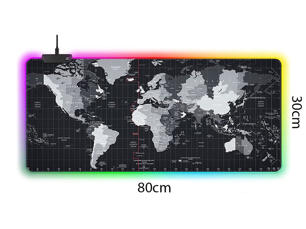 XXL žaidimų pelės kilimėlis su RGB apšvietimu 80x30 cm цена и информация | Pelės | pigu.lt