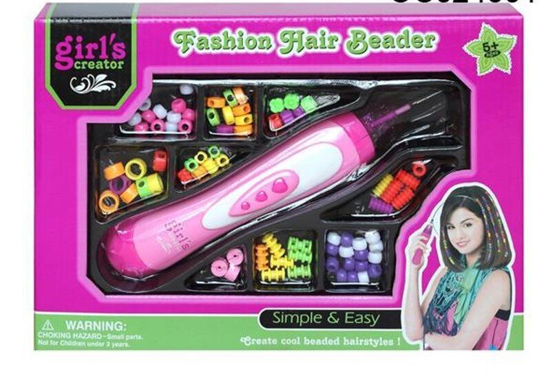 Plaukų pynimo su karoliukais prietaisas su priedais Girls Creator, rožinis kaina ir informacija | Žaislai mergaitėms | pigu.lt