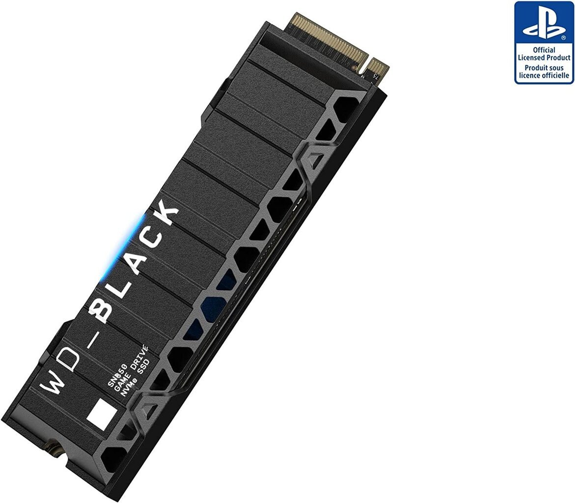 Western Digital WD_BLACK SN850 NVMe SSD su aušintuvu skirtas PC/PS5 1TB kaina ir informacija | Vidiniai kietieji diskai (HDD, SSD, Hybrid) | pigu.lt