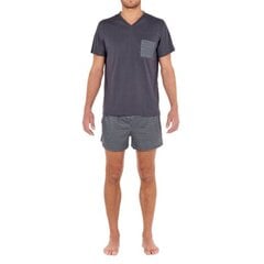 Pižama vyrams HOM Jaipur Short Sleepwear 9009984226681, pilka цена и информация | Мужские халаты, пижамы | pigu.lt