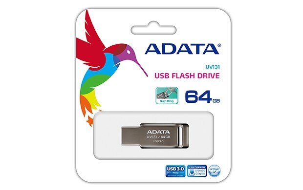 Atmintinė A-data UV131 64GB, USB 3.0, Juoda kaina ir informacija | USB laikmenos | pigu.lt