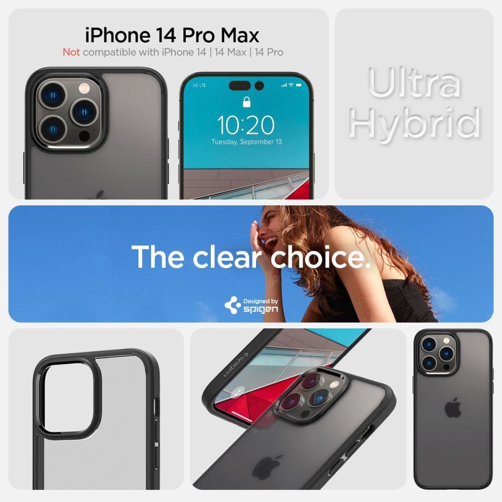 Dėklas Spigen skirtas iPhone 14 Pro Max, juoda цена и информация | Telefono dėklai | pigu.lt
