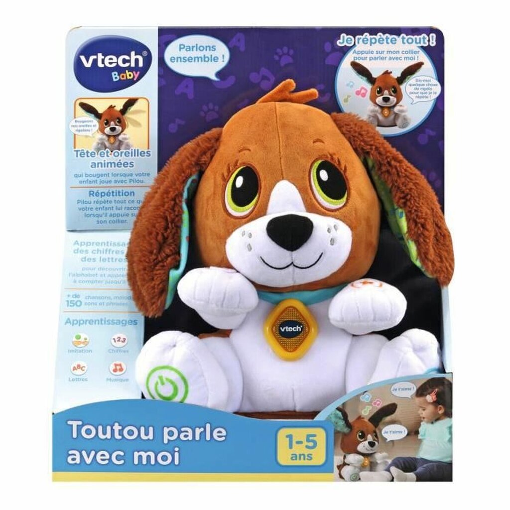 Pliušinis žaislas, leidžiantis garsus Vtech Baby Doggie Talks With Me FR цена и информация | Žaislai berniukams | pigu.lt